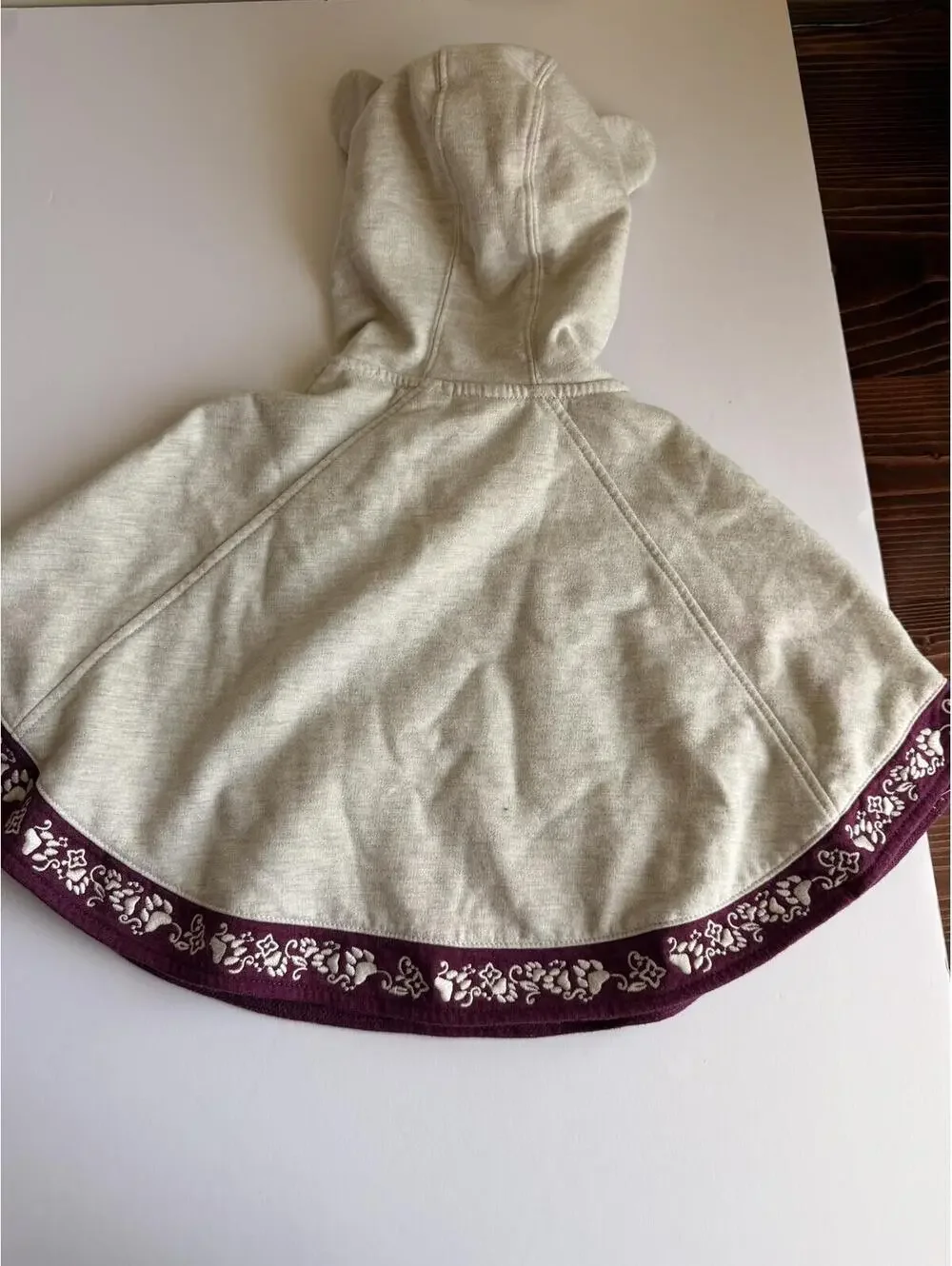 Roxy Girl Grey Cotton Toggle Hooded Poncho 24M